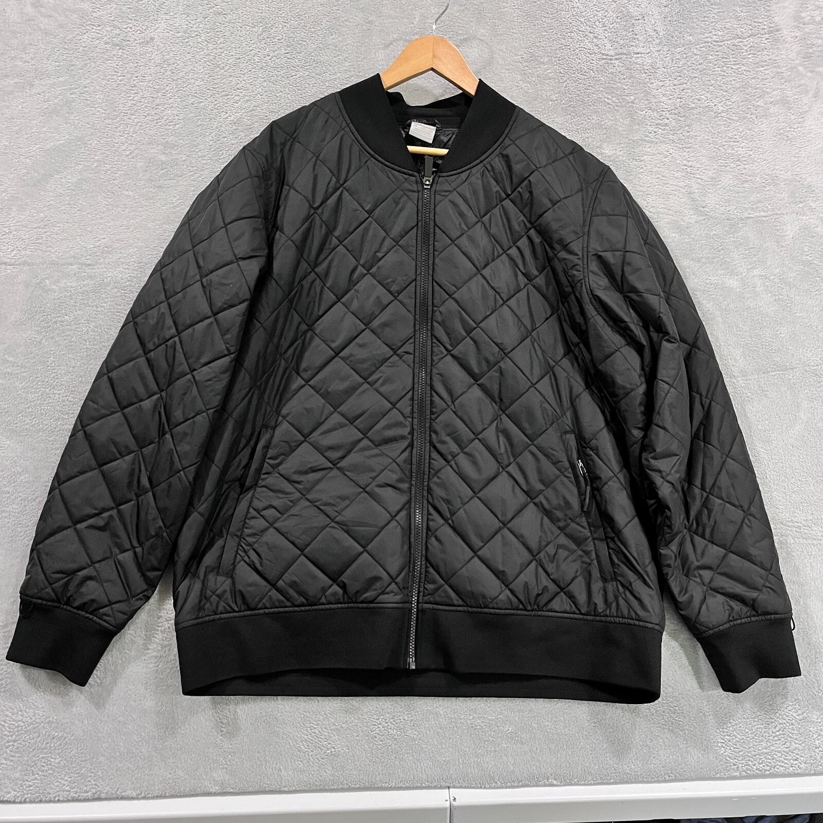 Vtg Nike Jacket Mens Xxl Grey-Silver Tag Insulated Quilted Black Y2k Outdoor